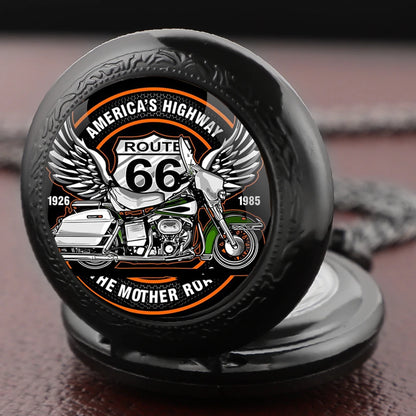 Motorcycle Route 66 Pocket Watch