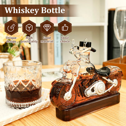 10 Oz Motorcycle Shape Whiskey Bottle