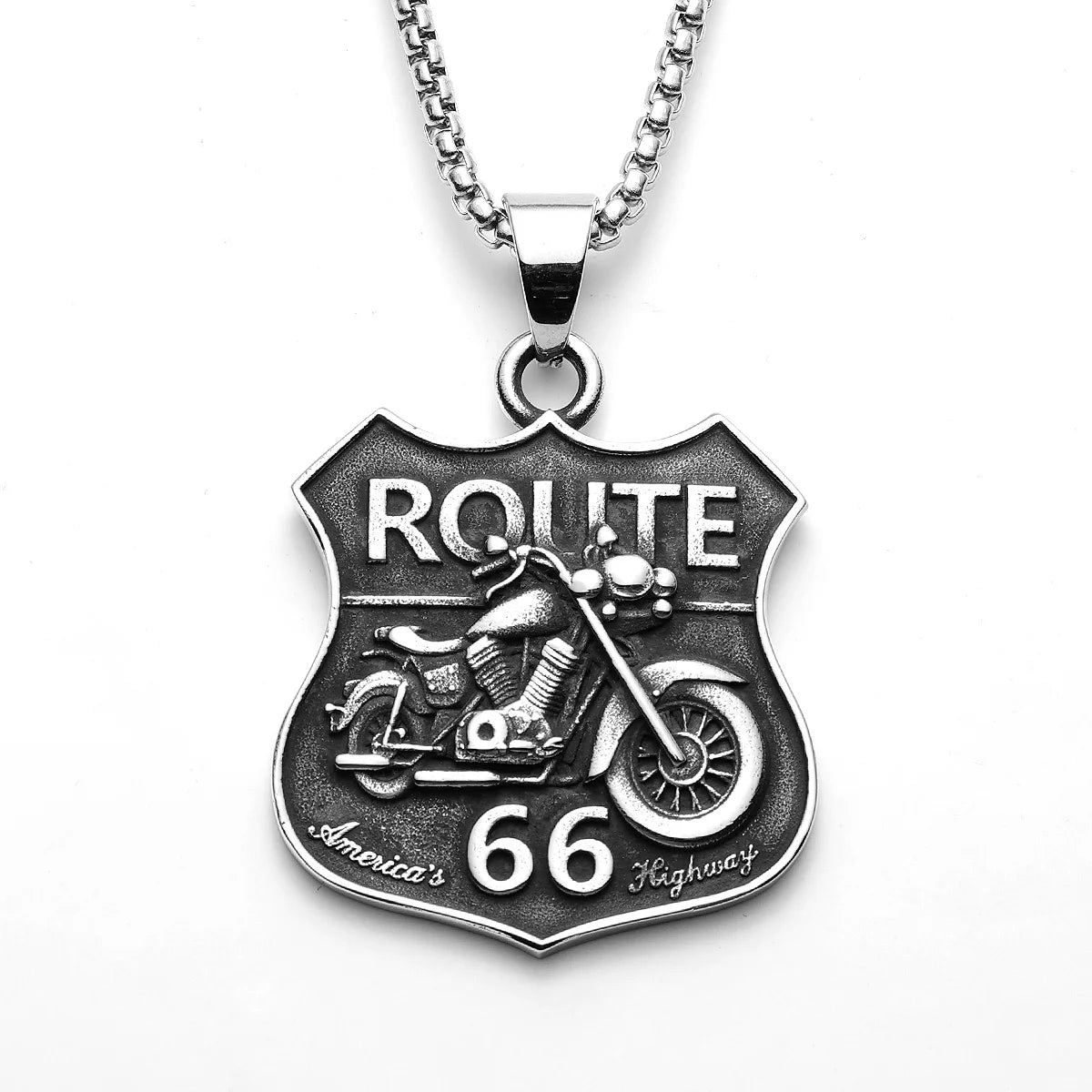 Route 66 Motorcycle Necklace