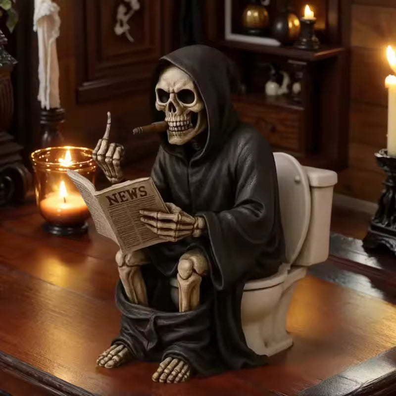 The Grim Reaper On The Toilet Figurine