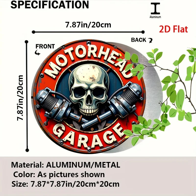 Motorhead Skull Aluminum Sign