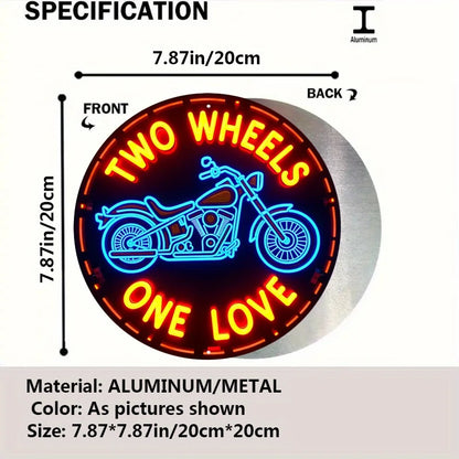Two Wheels One Love Neon Sign
