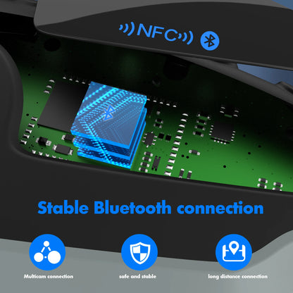 ABG V8 Bluetooth Motorcycle Helmet Headset – 5-Way Intercom, NFC, FM & Waterproof