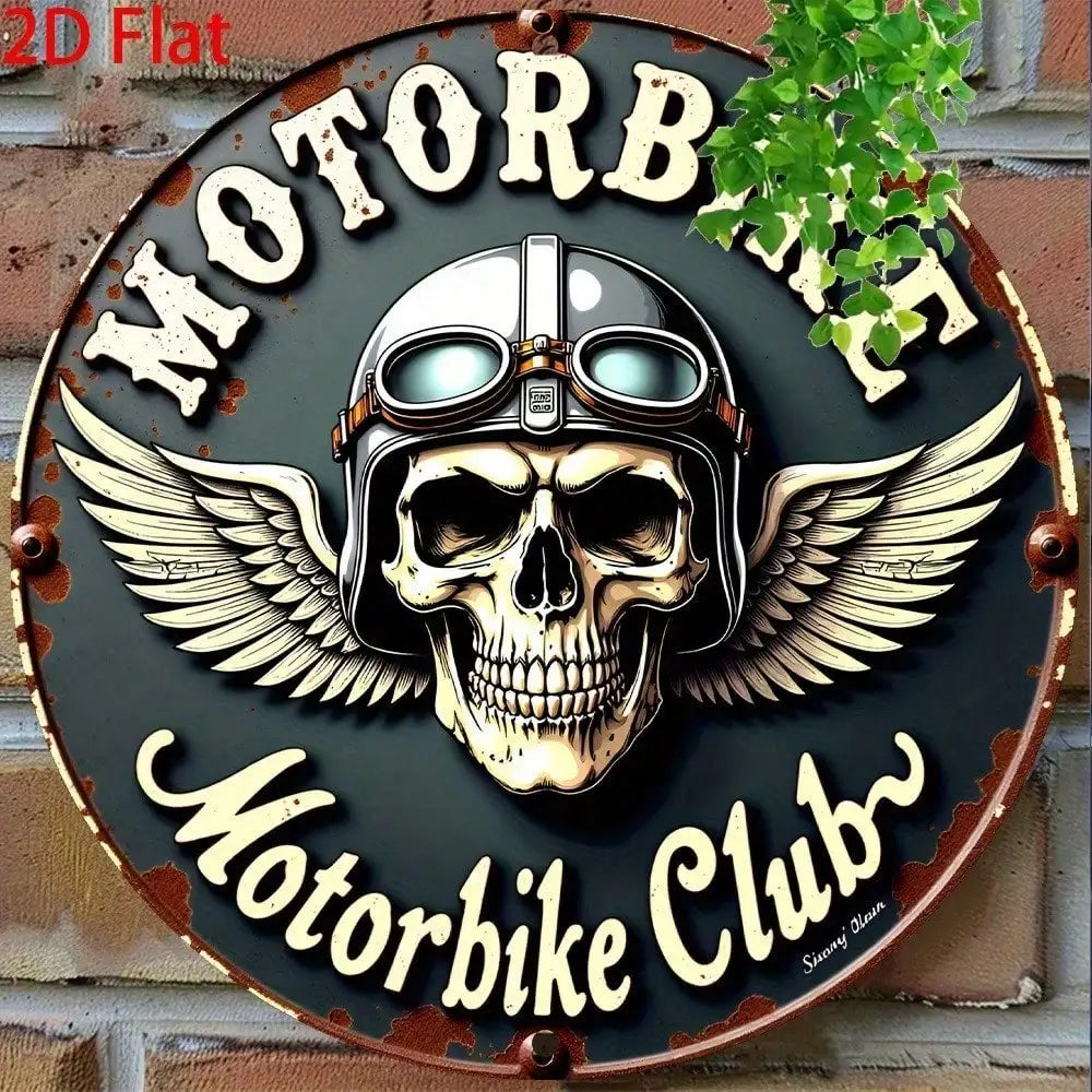 Motorbike Club 2D Metal Sign