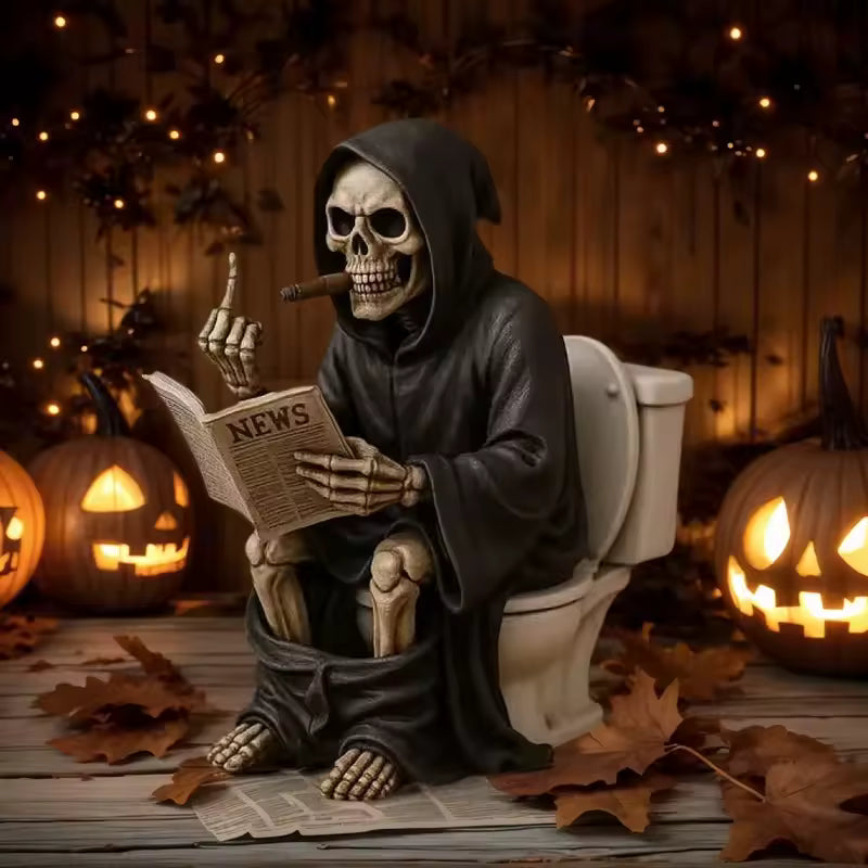 The Grim Reaper On The Toilet Figurine