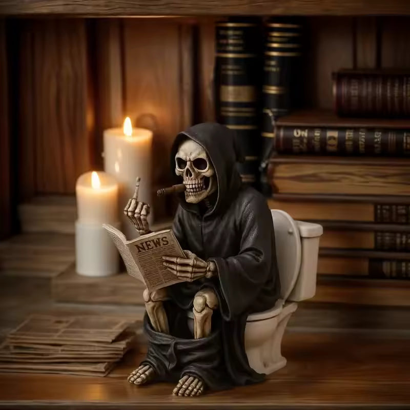The Grim Reaper On The Toilet Figurine