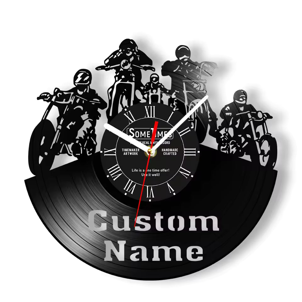 Personalized Motorcycle Rider Wall Clock