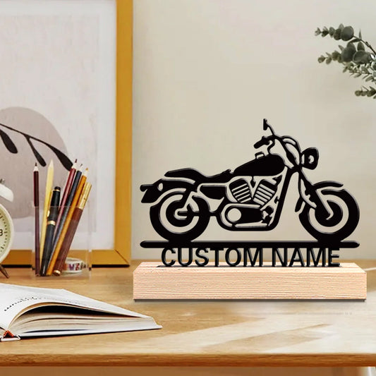 Personalized Motorcycle Shaped Sculpture