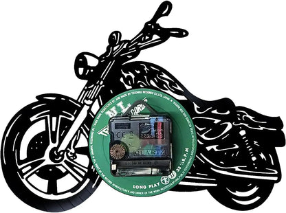 Retro Motorcycle Vinyl Record Wall Clock