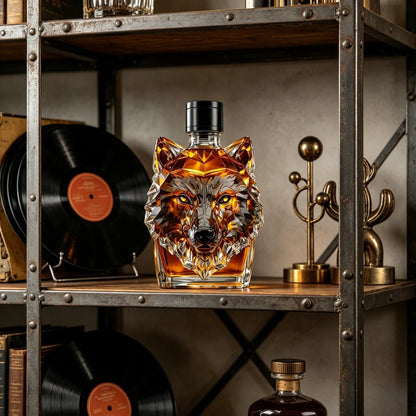 3D Wolf Head Whiskey Bottle