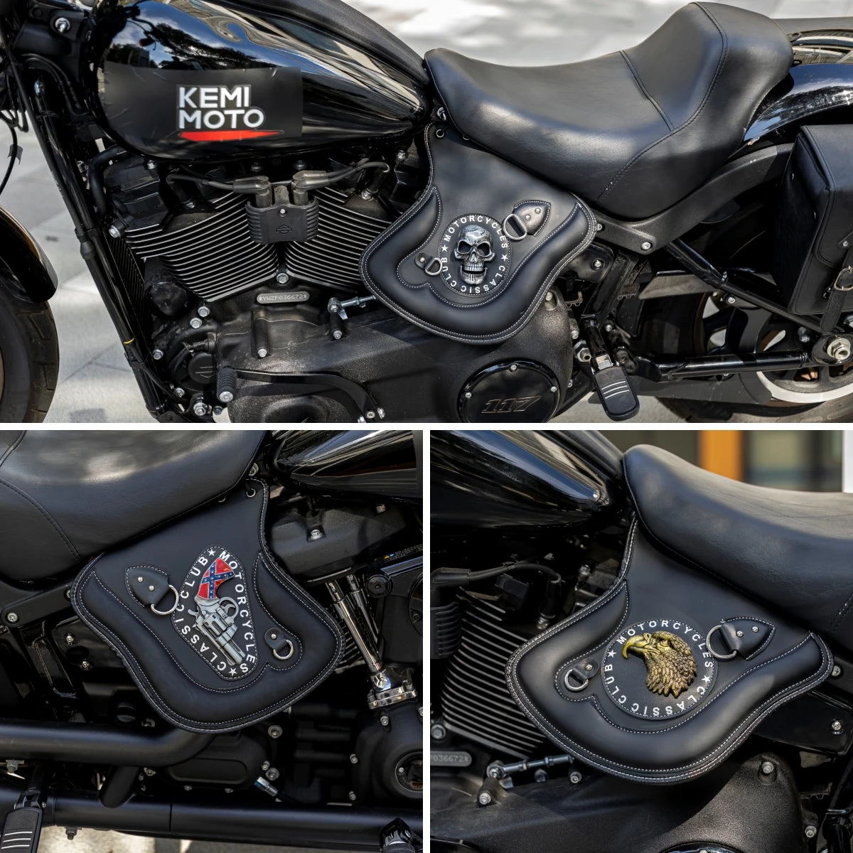 Skull Motorcycle Side Saddle Heat Shield