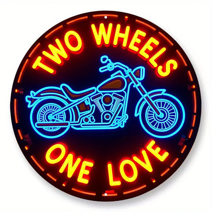 Two Wheels One Love Neon Sign