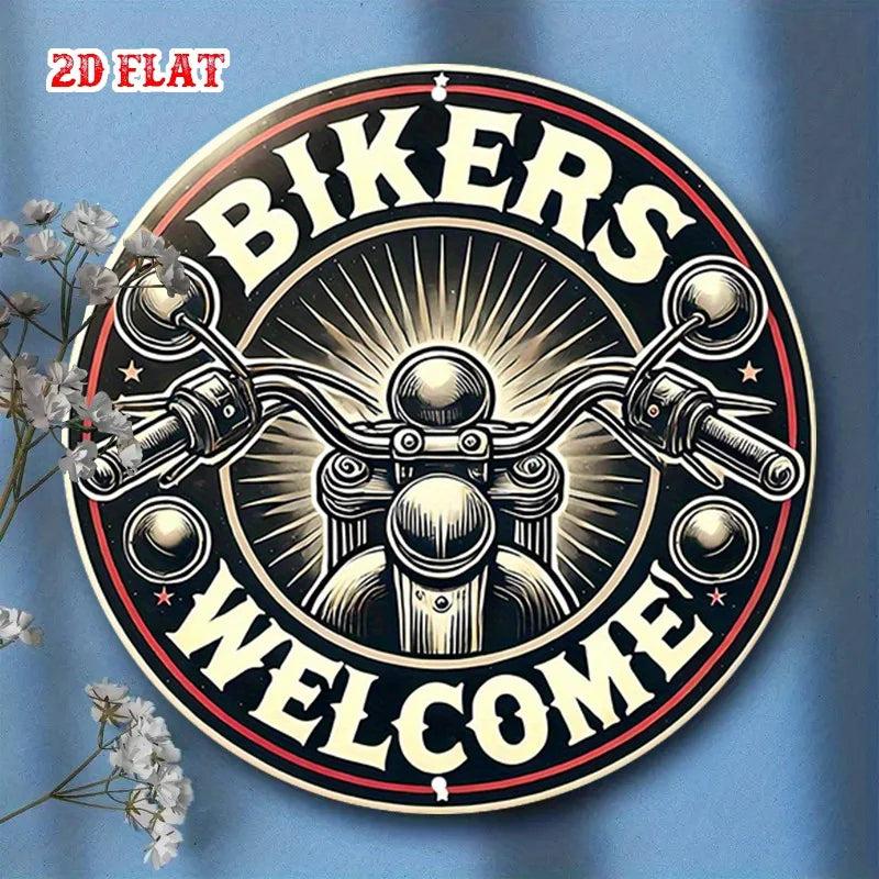 Bikers Welcome Aluminum Sign