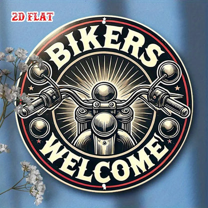 Bikers Welcome Aluminum Sign