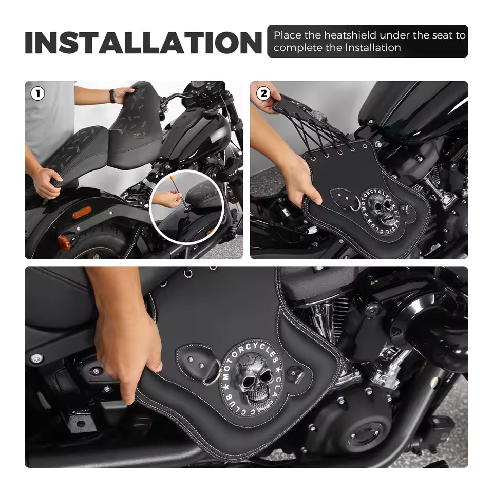 Skull Motorcycle Side Saddle Heat Shield