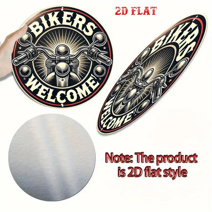 Bikers Welcome Aluminum Sign