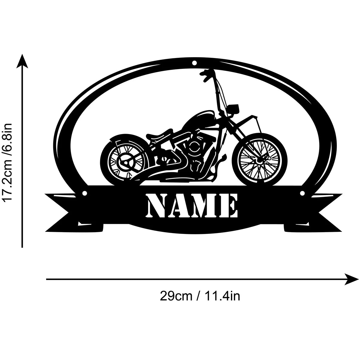 Motorcycle Personalized Name Metal Wall Sign