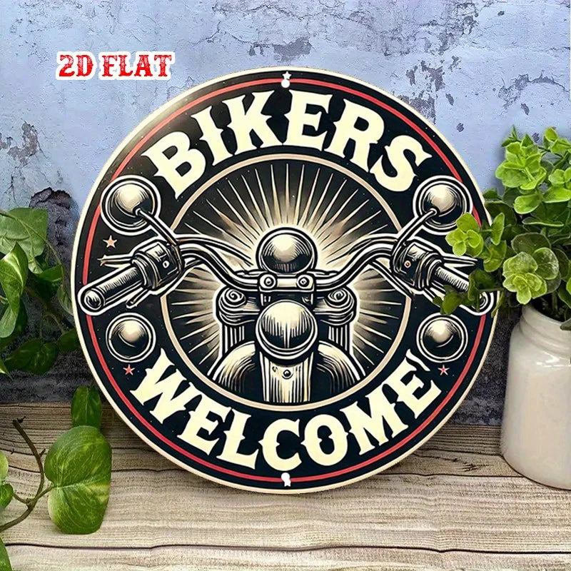 Bikers Welcome Aluminum Sign