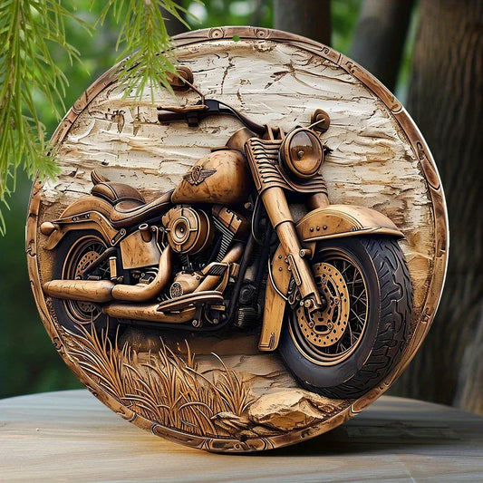 2D Motorcycle Print Aluminum Sign