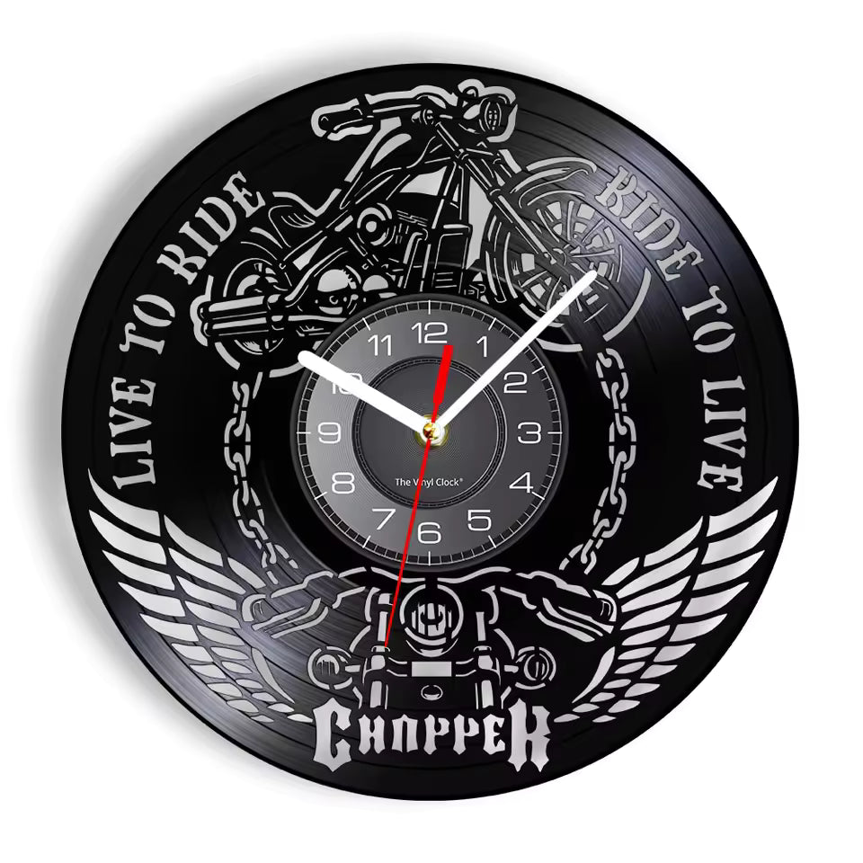 Ride To Live Live To Ride Chopper Wall Clock