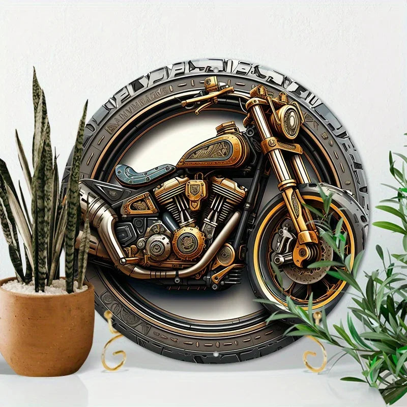 2D Motorcycle Tyre Aluminum Sign