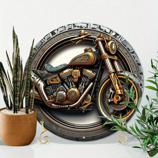 2D Motorcycle Tyre Aluminum Sign