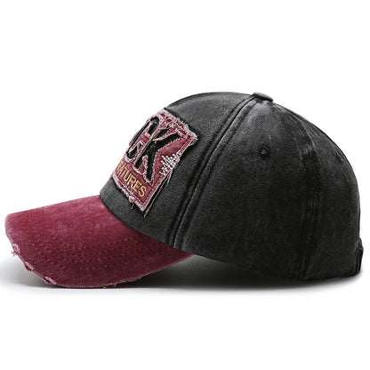 ROCK Embroidered Patch Washed Baseball Cap