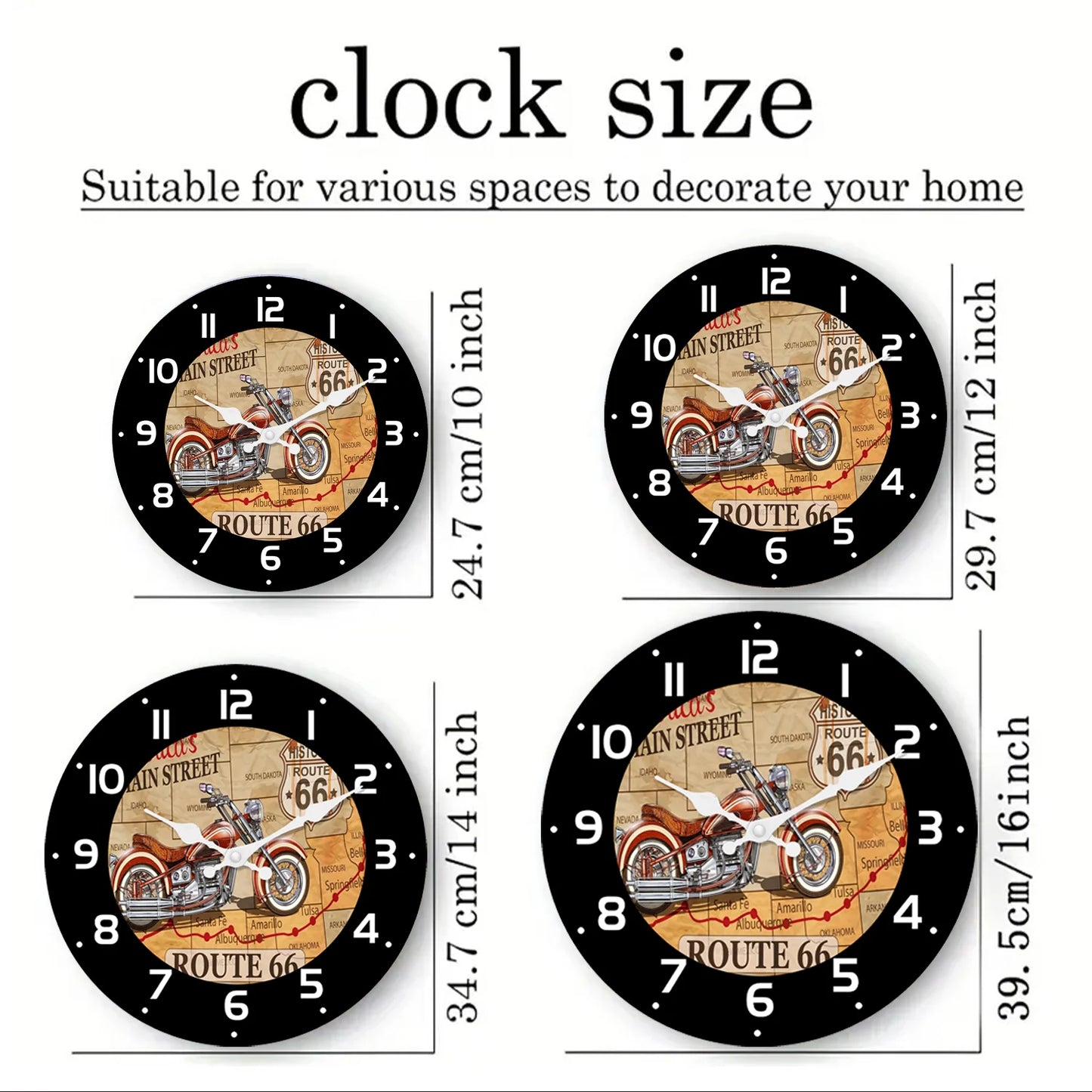 Route 66 Retro Wall Clock
