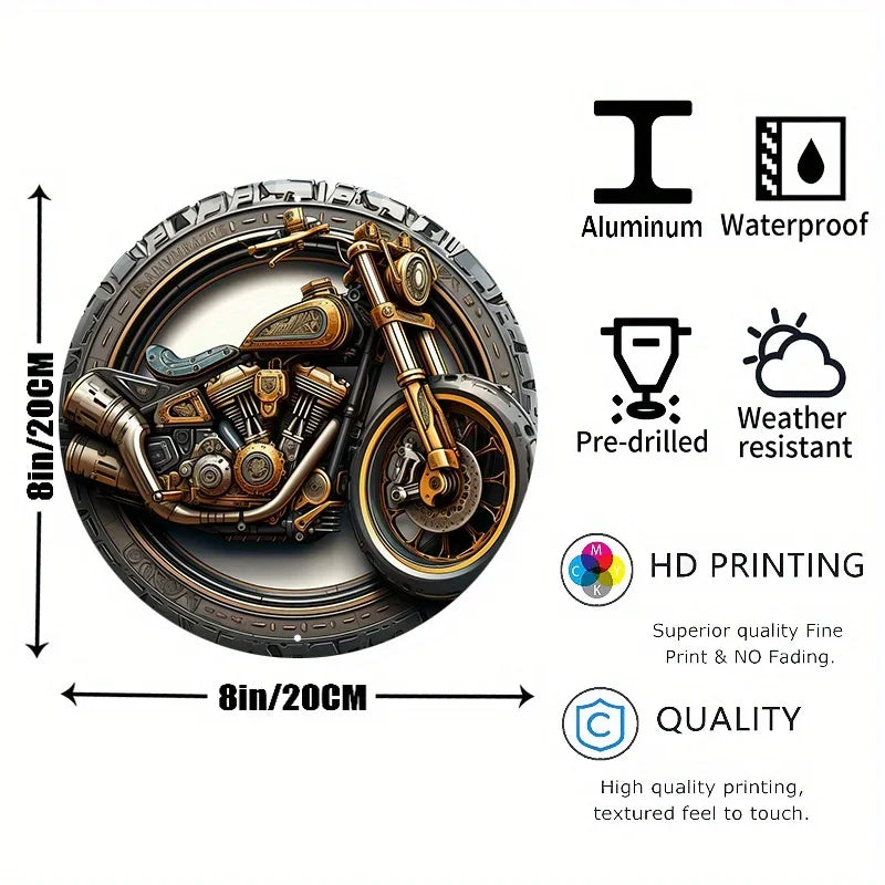 2D Motorcycle Tyre Aluminum Sign