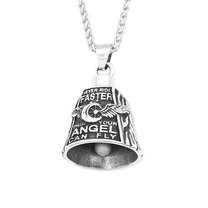 Never Ride Faster Than Your Angel Can Fly Bell / Necklace