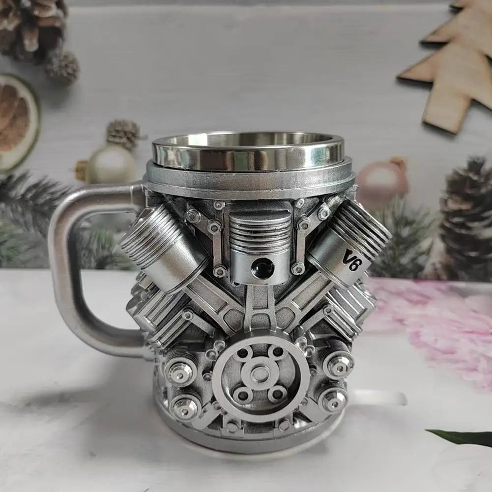 V6 / V8 Engines Stainless Steel Coffee Mug