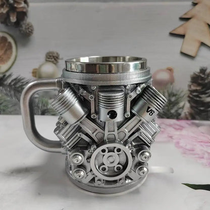 V6 / V8 Engines Stainless Steel Coffee Mug