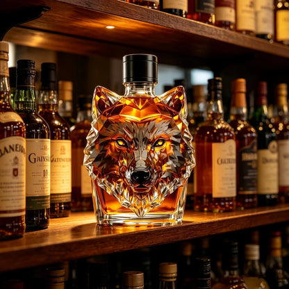 3D Wolf Head Whiskey Bottle