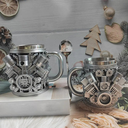 V6 / V8 Engines Stainless Steel Coffee Mug