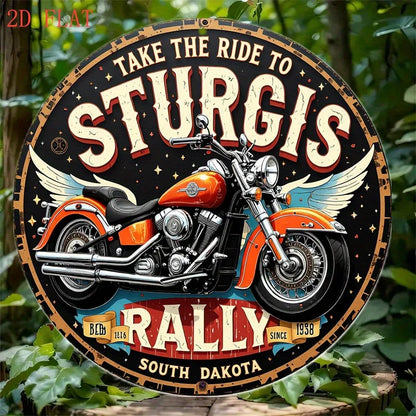 Sturgis Rally 8-Inch Round Metal Wall Sign