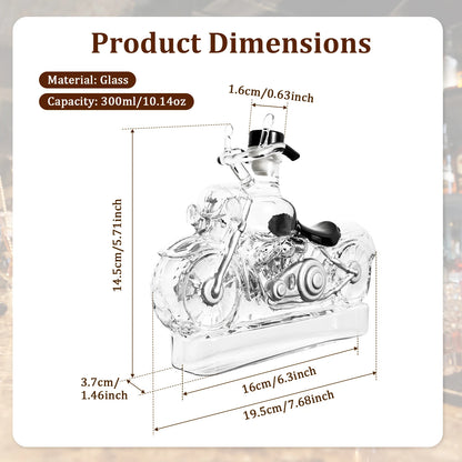 10 Oz Motorcycle Shape Whiskey Bottle