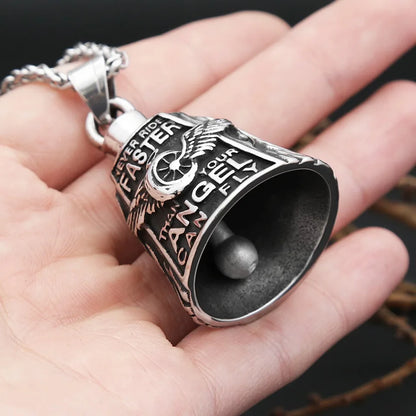 Never Ride Faster Than Your Angel Can Fly Bell / Necklace