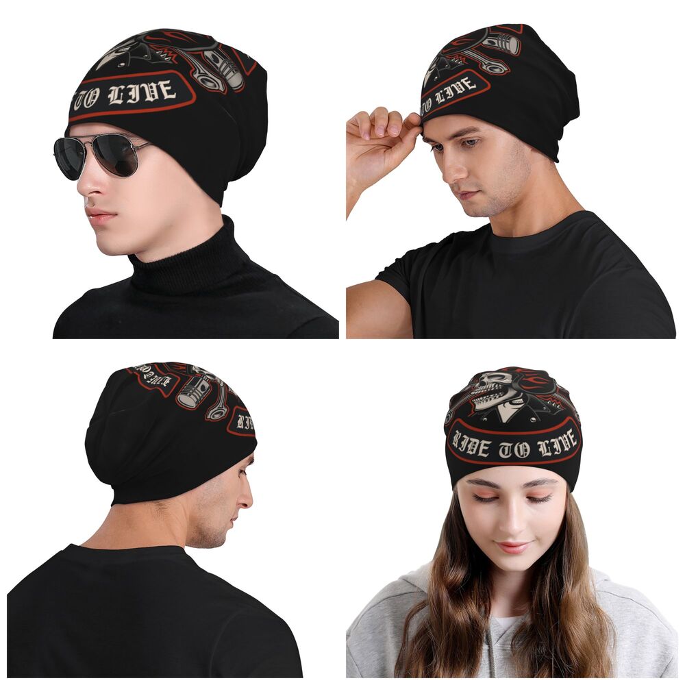 Live to Ride Ride To Live Skull Beanie