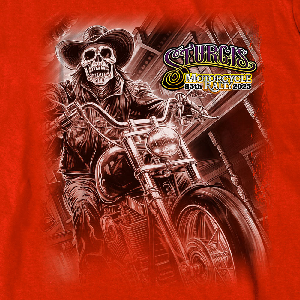 2025 Sturgis Motorcycle Rally #1 Ghost Rider Red Men's T-Shirt