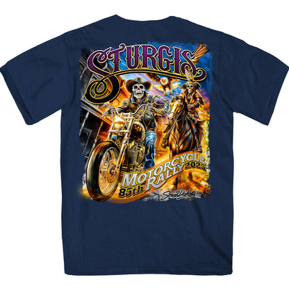 2025 Sturgis Motorcycle Rally #1 Ghost Rider Navy Men's T-Shirt