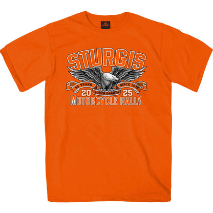 2025 Sturgis Motorcycle Rally Main Street Photo SS Orange T-shirt
