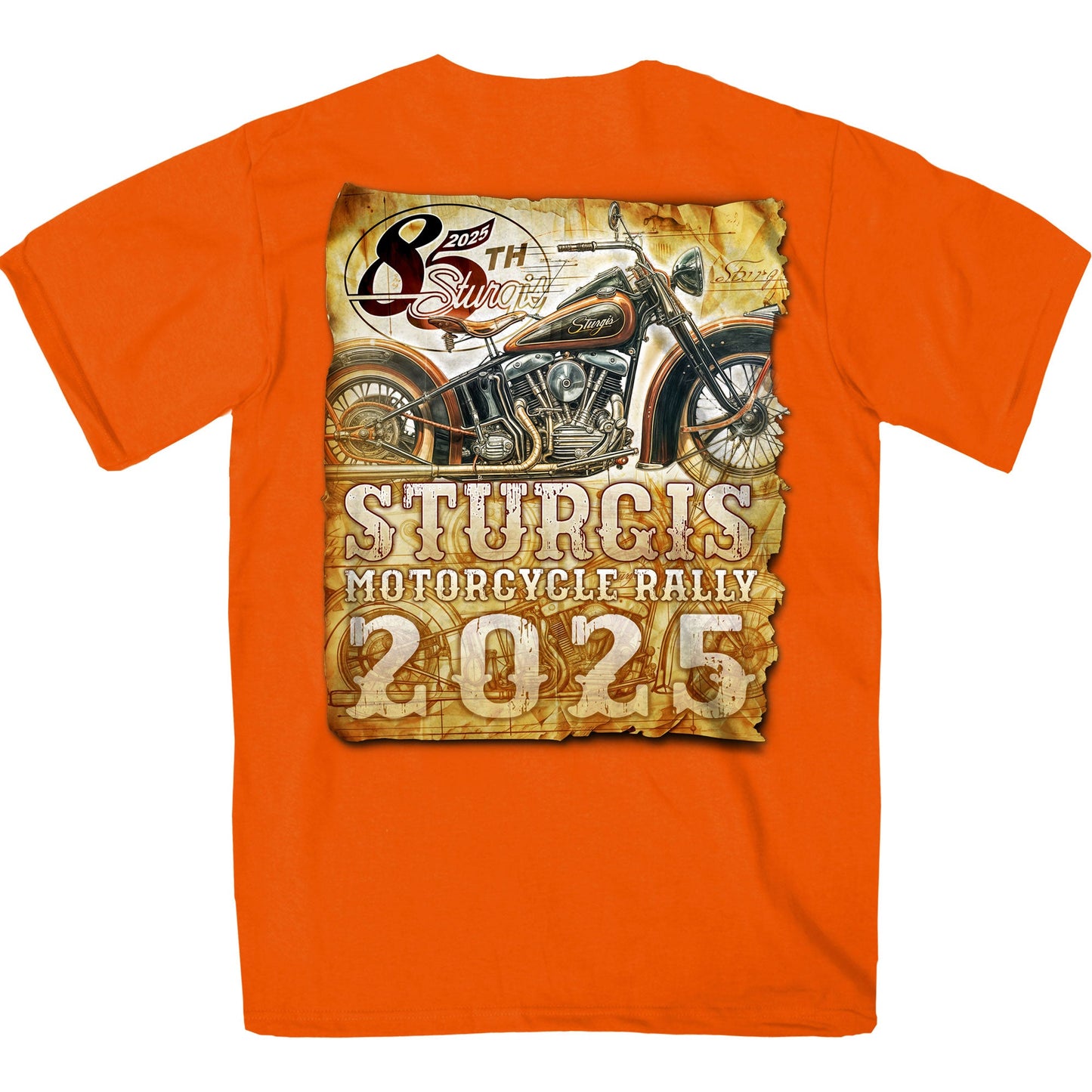 2025 Sturgis Motorcycle Rally Drafting Orange SS T-Shirt