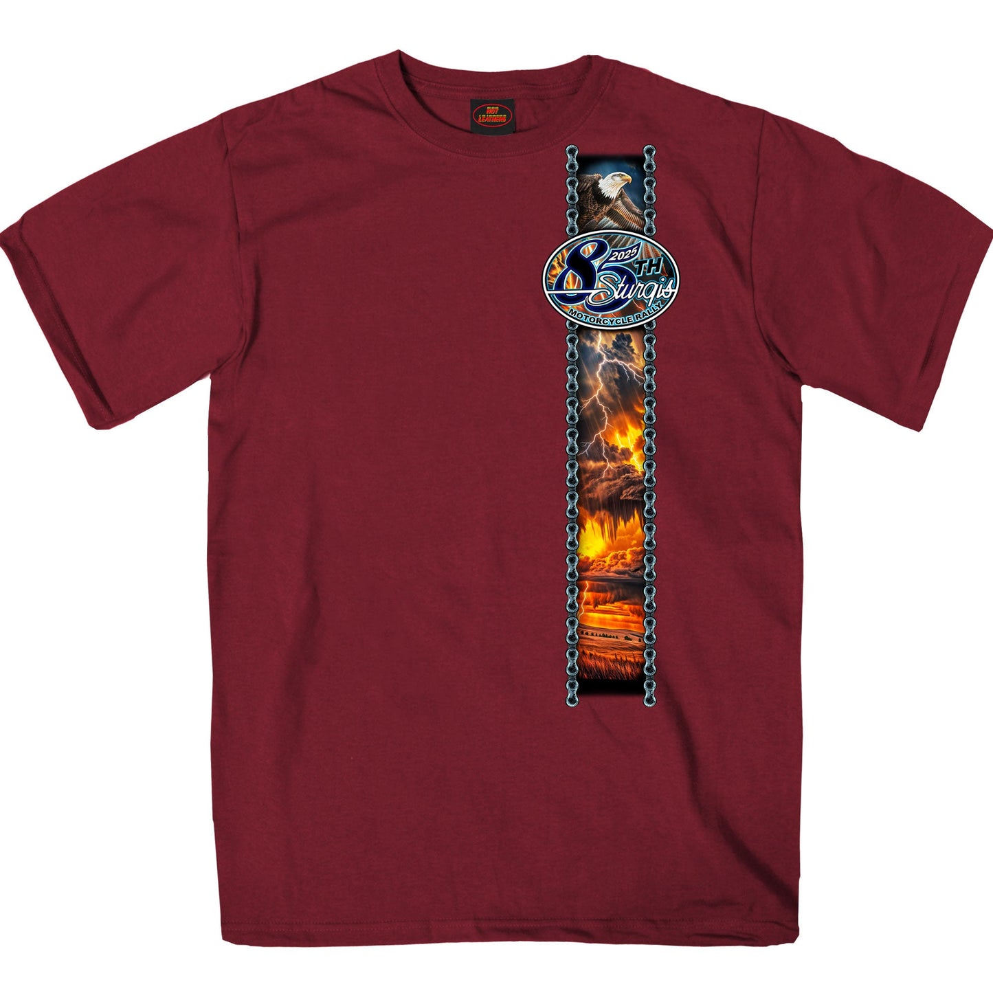 2025 Sturgis Motorcycle Rally American Bison Maroon SS T-Shirt