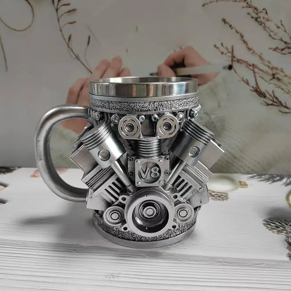 V6 / V8 Engines Stainless Steel Coffee Mug