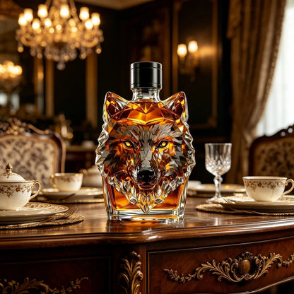 3D Wolf Head Whiskey Bottle