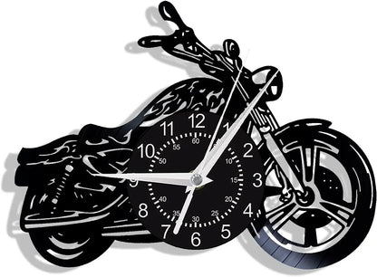 Retro Motorcycle Vinyl Record Wall Clock