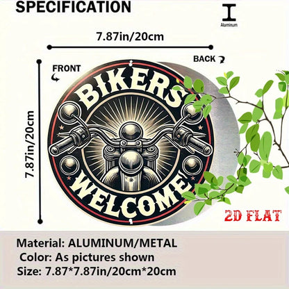 Bikers Welcome Aluminum Sign