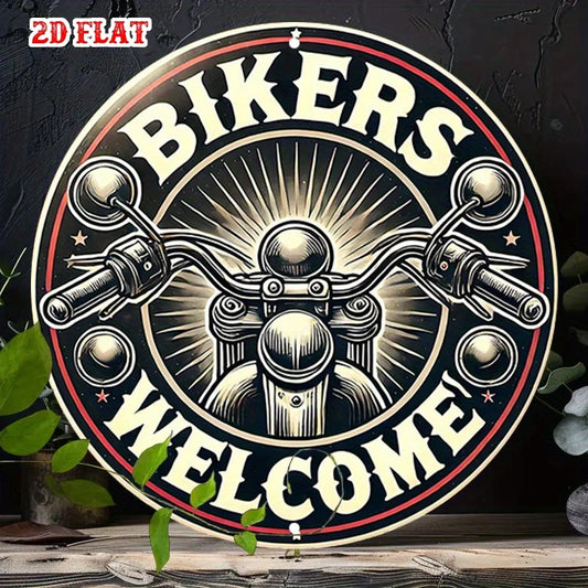 Bikers Welcome Aluminum Sign