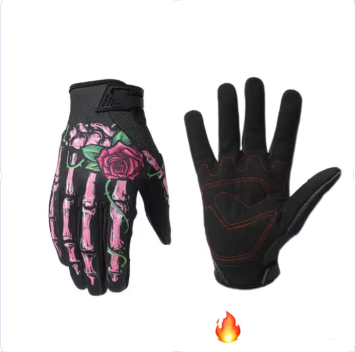 Rose Skeleton Warm Gloves