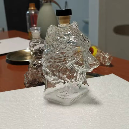 3D Wolf Head Whiskey Bottle